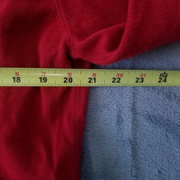 Lacoste Mens V-Neck Red Pullover Long Sleeve Sweater Size Large 5 - Picture 9 of 11